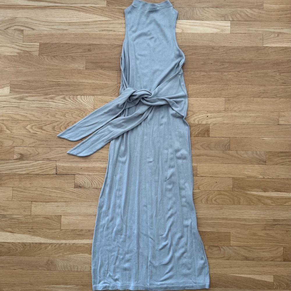 Vince Funnel Jersey Wrap Midi Dress